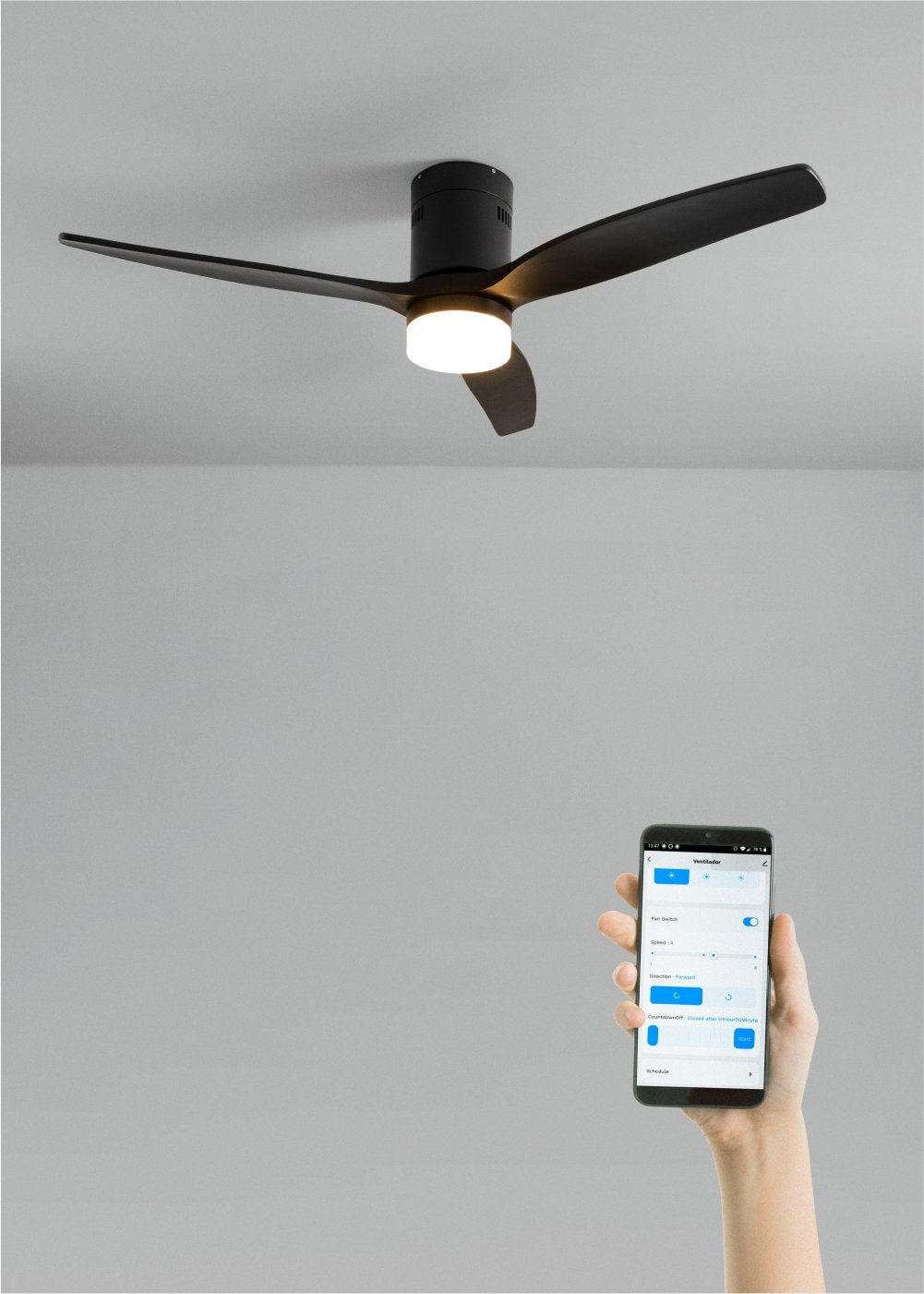 Ventilatore Da Soffitto DC WINDCALM - Motore Silenzioso, Timer 1-8h, Funzione Estate/Inverno, Bianco - Foto 2