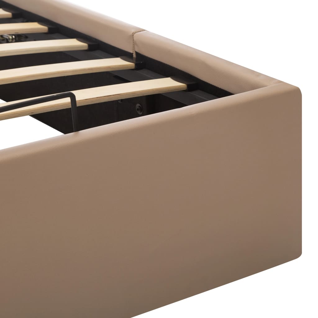 Maison Exclusive - Cama dráulica c/ arrumação 180x200cm couro artif. cappuccino - 9