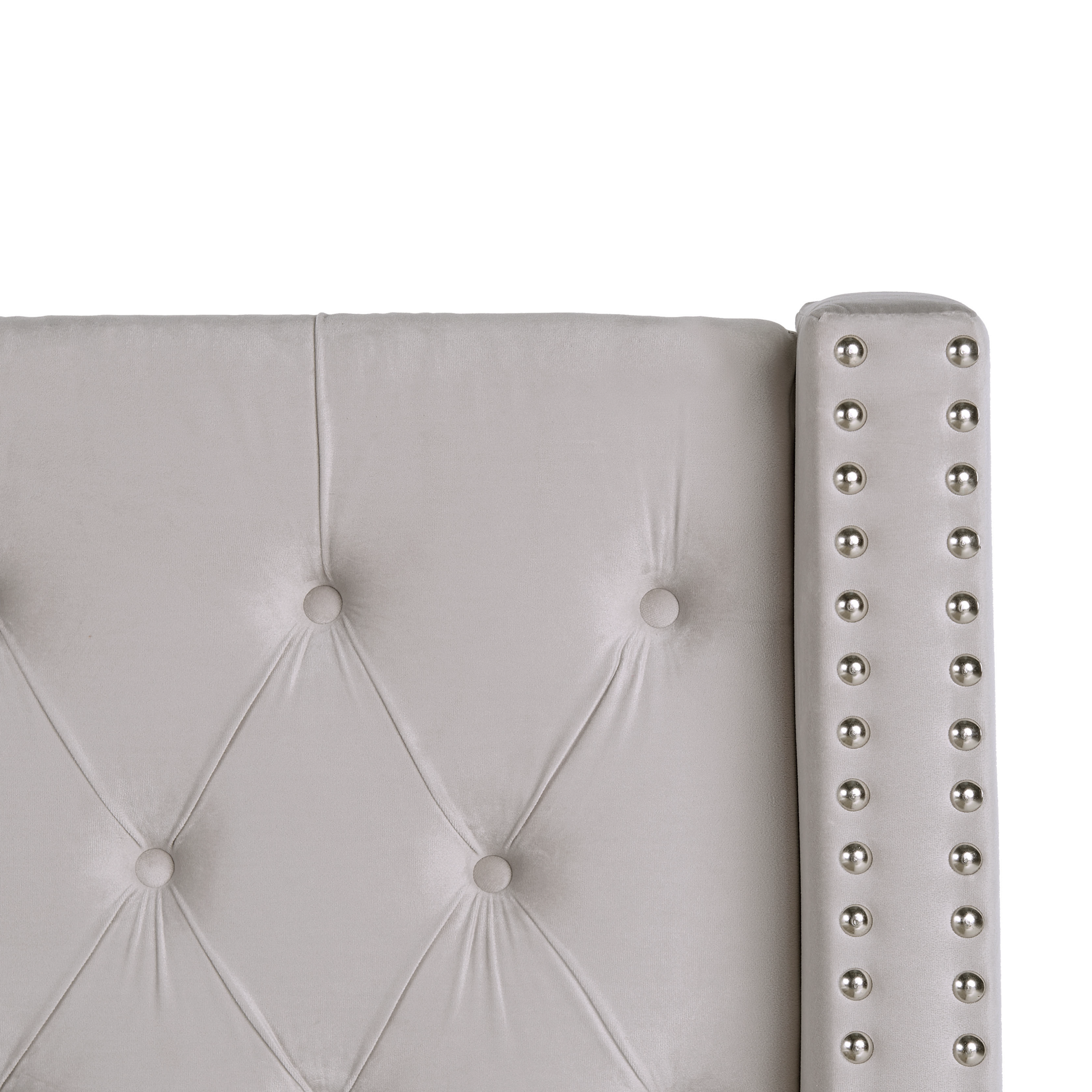 Letto contenitore Velluto LUBBON 160 x 200 cm Grigio chiaro - 8