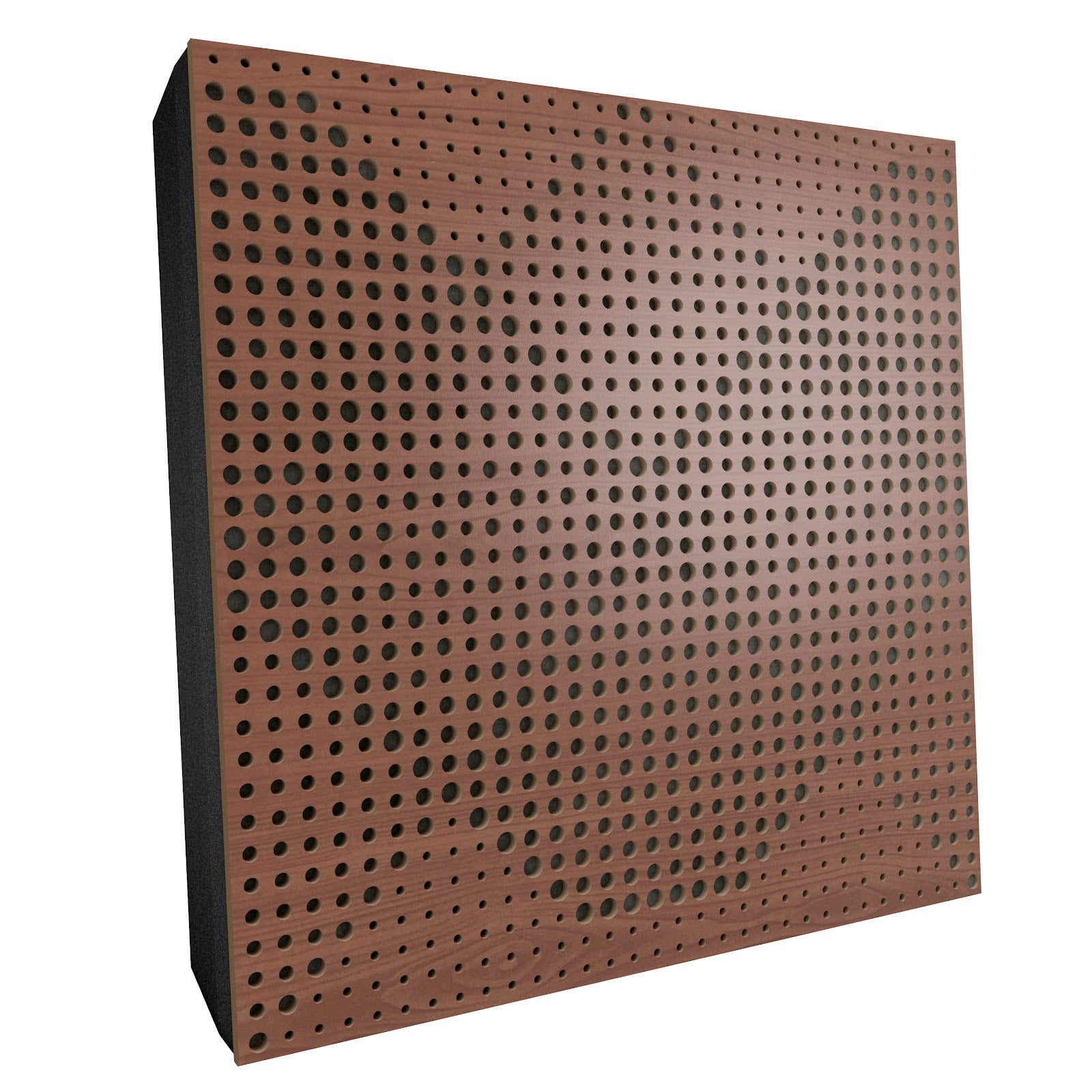 Lot de 2 Panneaux acoustiques WILDS-F décoratifs insonorisants 50x50x5 cm - MDF perforé laminé, tissu et mousse acoustique -Noix+Gris - 2