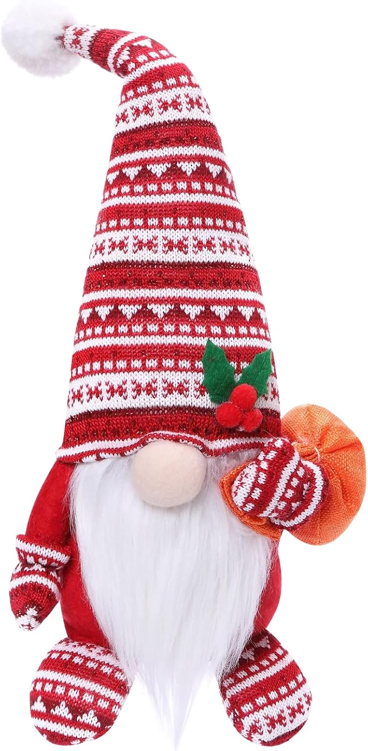 Gnomo navideño grande, decoración navideña, gnomo elfo de 40 cm para ...