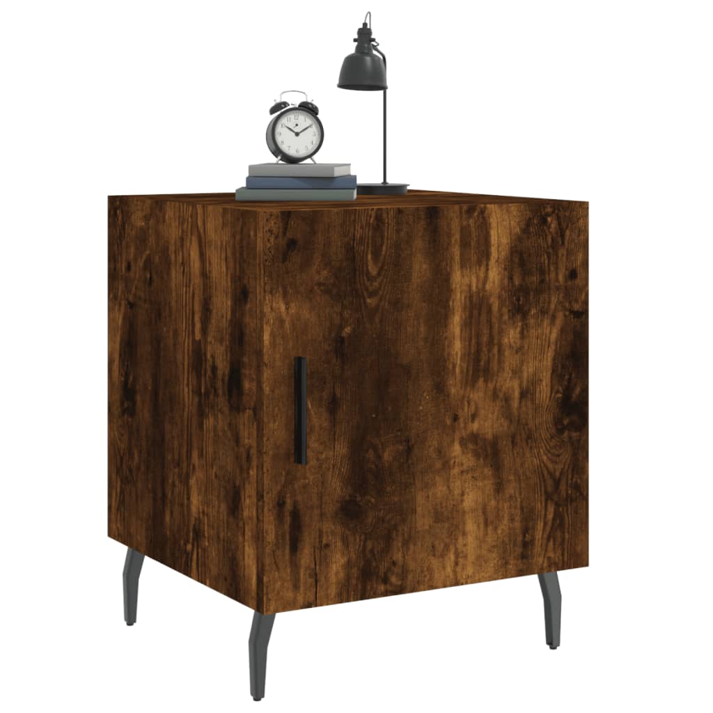 Maison Exclusive - Tables de chevet 2 pcs chêne fumé 40x40x50 cm bois d'ingénierie - 4