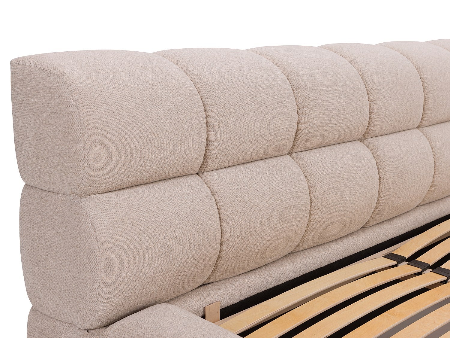 Cama com espaço de arrumação 180x200 cm tecido bege - FORVIK II de Pascal Morabito - 9