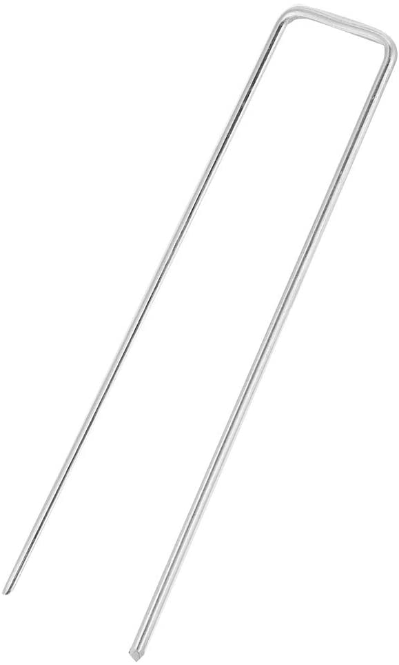Lot de 100 piquets de Fixation en Acier galvanisé Forme de U L 150 mm L 40 mm diam 3 mm - 6
