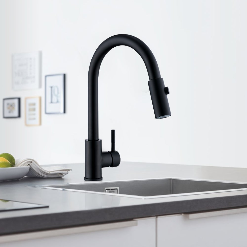 Mitigeur de Cuisine Noir Robinet d'évier avec Douchette Extractible Robinet Cuisine 2 Jets au Choix Pivotant à 360° - 7