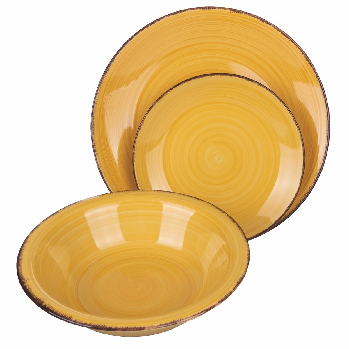 Servizio Tavola Baita 18 Pezzi In Gres Dipinto A Mano - 6 Posti Multicolore - Foto 3