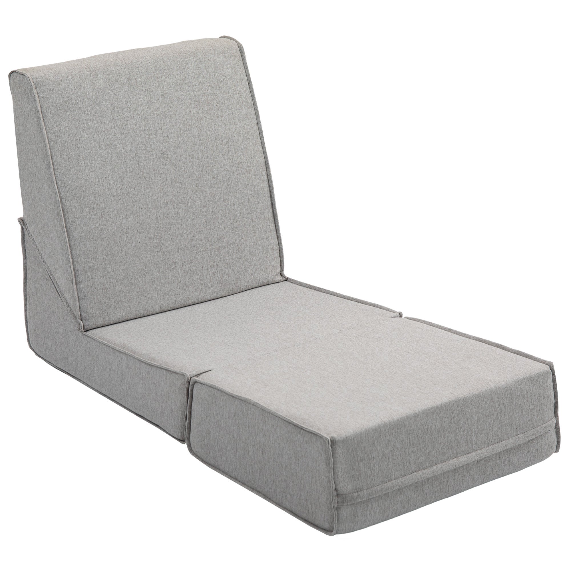 Poltrona Relax Da Pavimento HOMCOM - Regolabile In 2 Posizioni, Si Trasforma In Chaise Longue, Grigio Chiaro