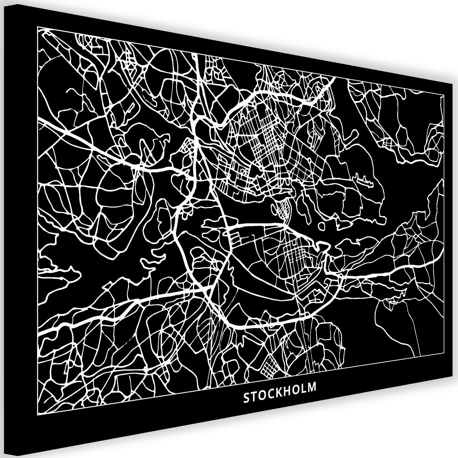 Obraz na płótnie, Sztokholm - plan miasta 120x80