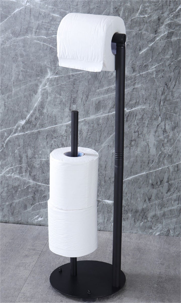 Portarotolo Carta Igienica Da Parete In Acciaio Inox Dorato - Design A Doppia Base Antiruggine - Organizer Salvaspazio Per Bagno E Cucina
