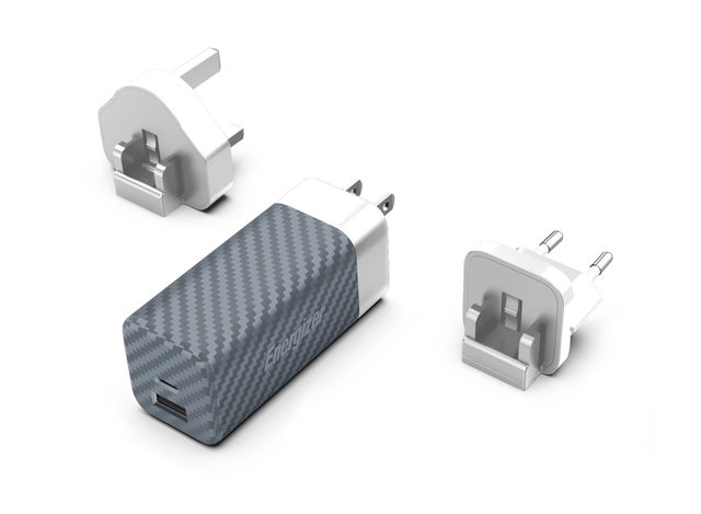 Pack Chargeur Secteur 65W Power Delivery + 3 adaptateurs EU, UK, US - Gris - (vendu sans câble) ENERGIZER