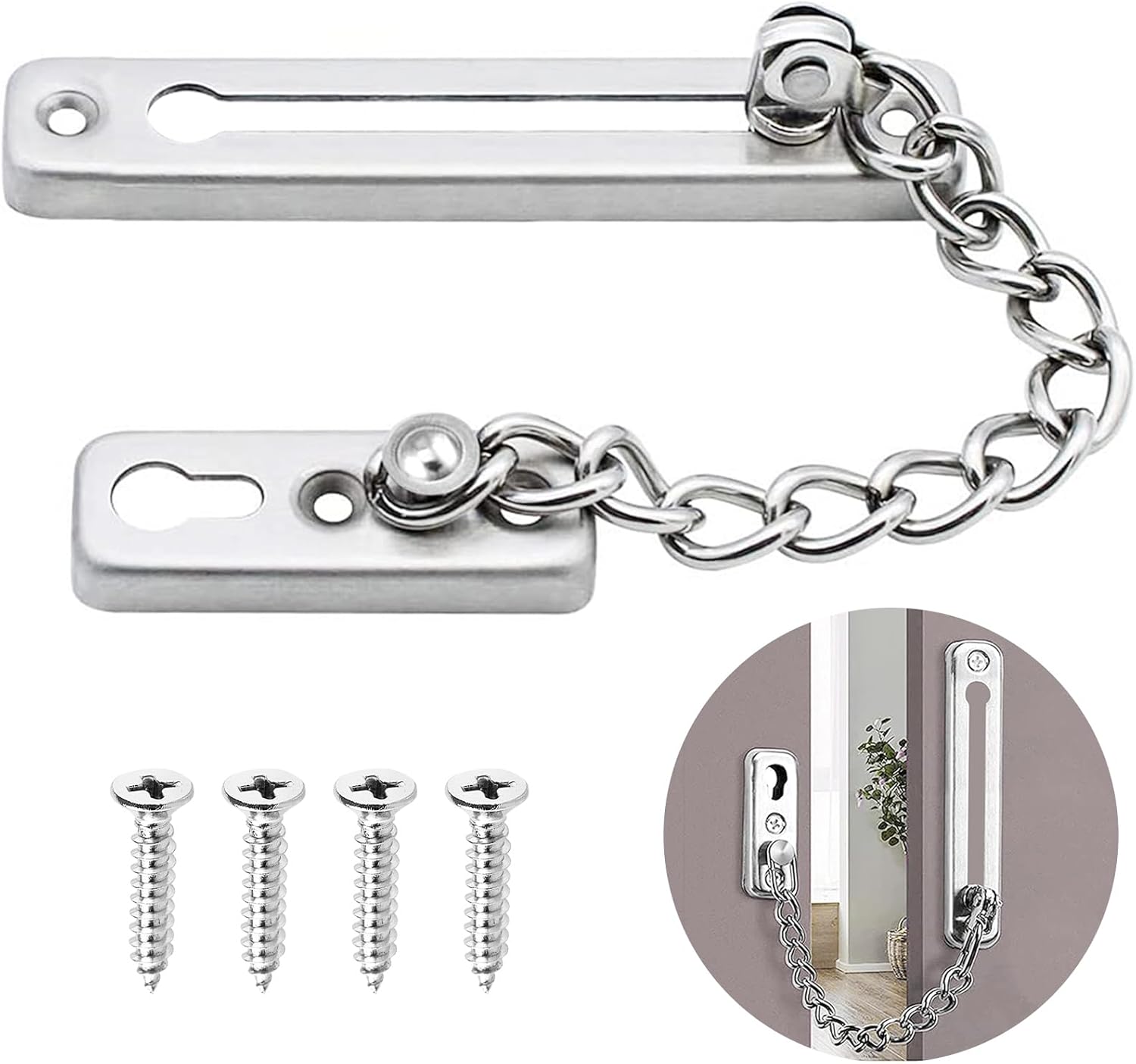 Catena Di Sicurezza Per Porte In Acciaio Inox - Antifurto Per Casa E Appartamenti - Foto 7