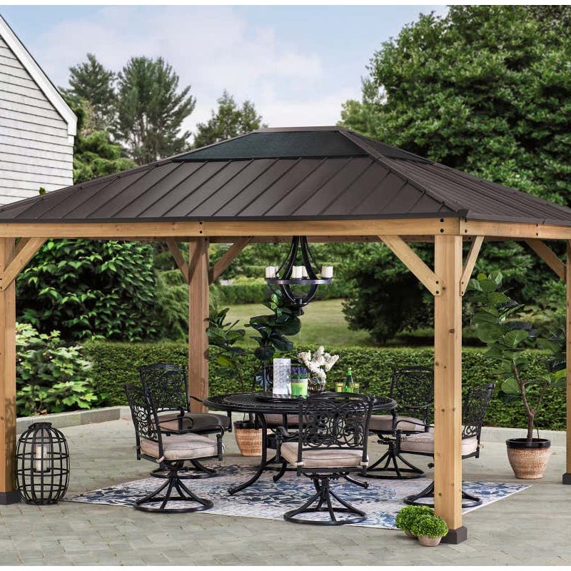 Altana cedrowa BRURI - 336 cm x 394 cm, antracyt