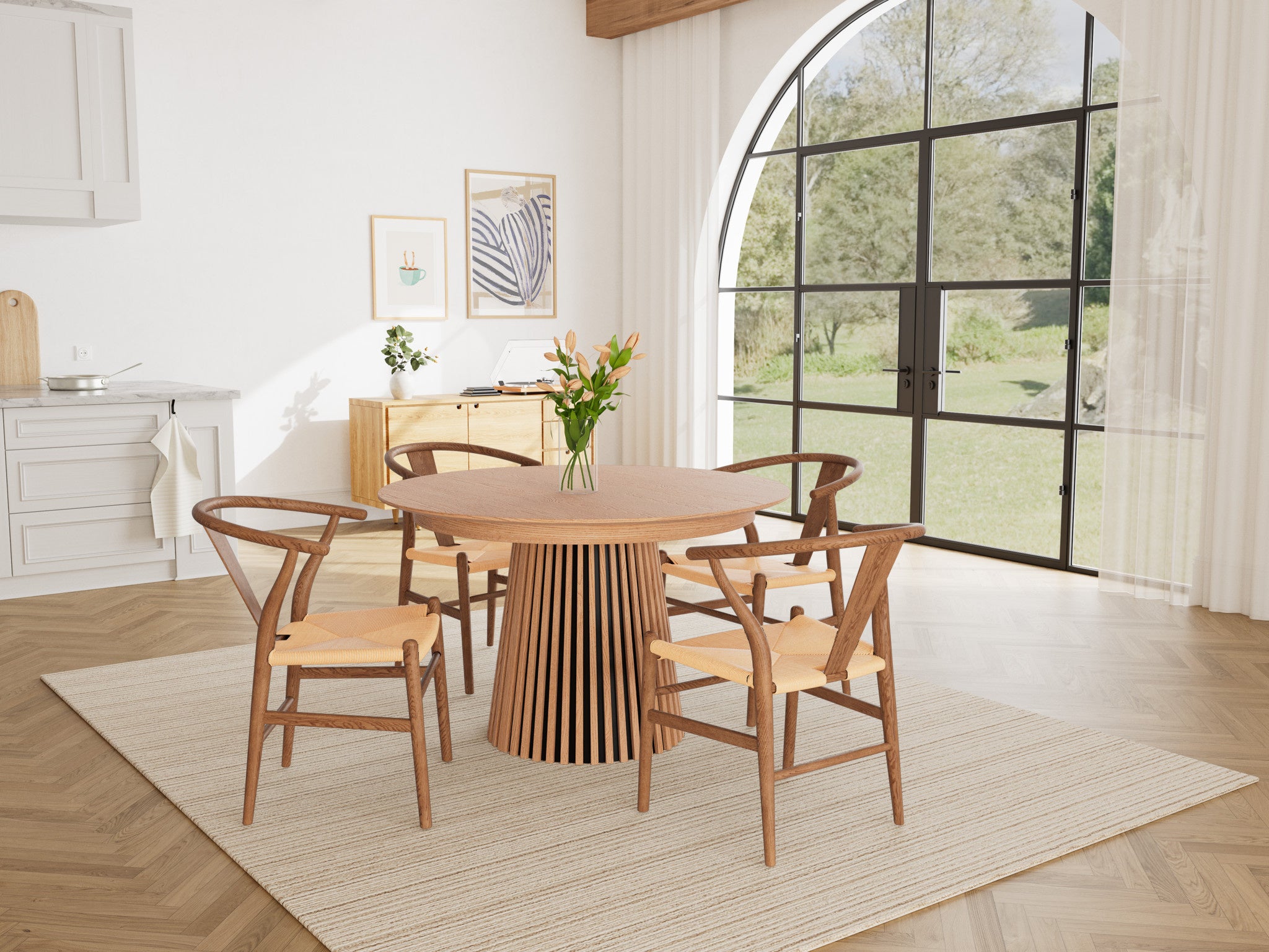 Table à manger scandinave 120*120*75 cm bois - FREYA - Best Mobilier - 8