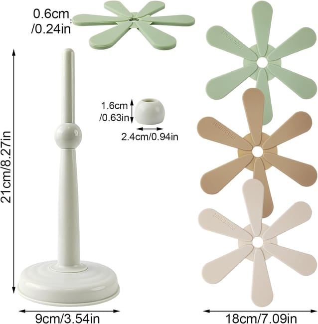 4 Pièces Sous-Verres Forme D'arbre, Silicone Dessous De Verre Avec Support De Rangement Pliables Reutilisables Sous Verre Sous Bock 98222621
