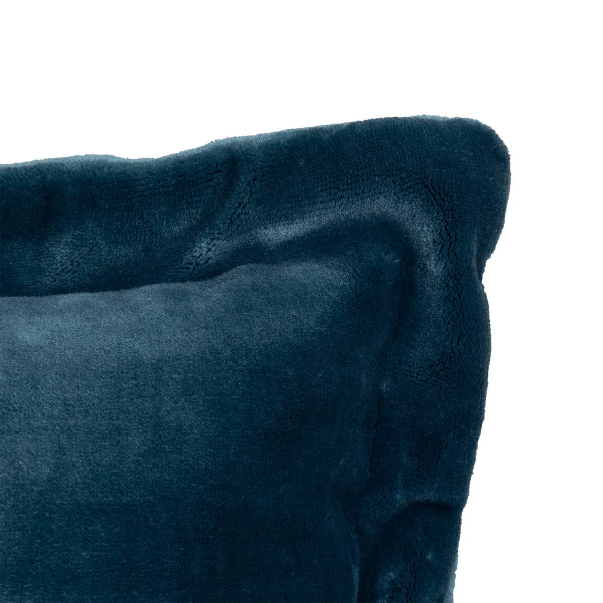 Coussin flanelle Cuddly bleu égéen 38x58cm - Atmosphera créateur d'intérieur - 3