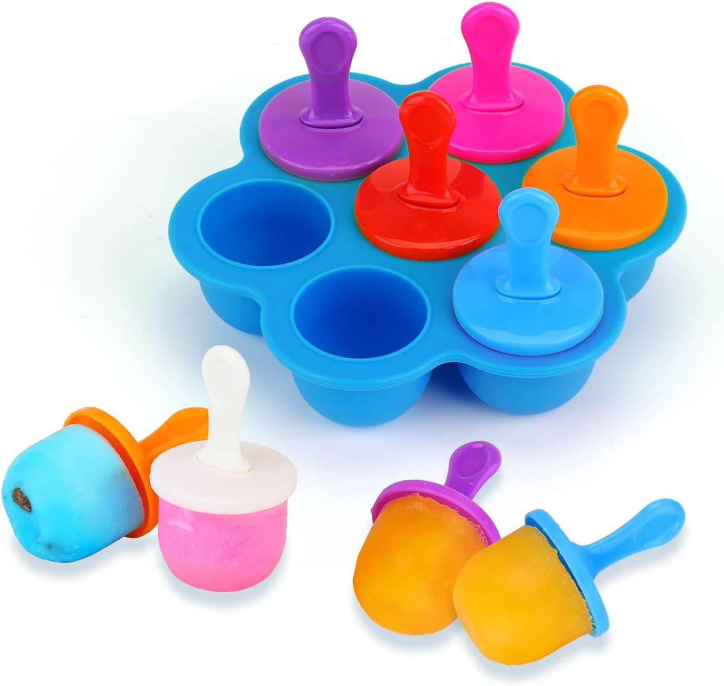 7 Mini Moules à Glace DIY en Silicone, Réutilisable, en 7 Tige en — free download