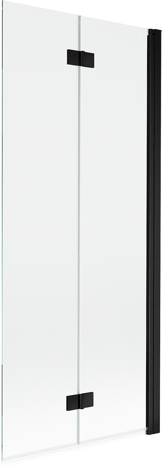 Mexen Mist parawan nawannowy 2-skrzydłowy prawy 80 x 150 cm, transparent, czarny - 8A9-080-002-70-00-P