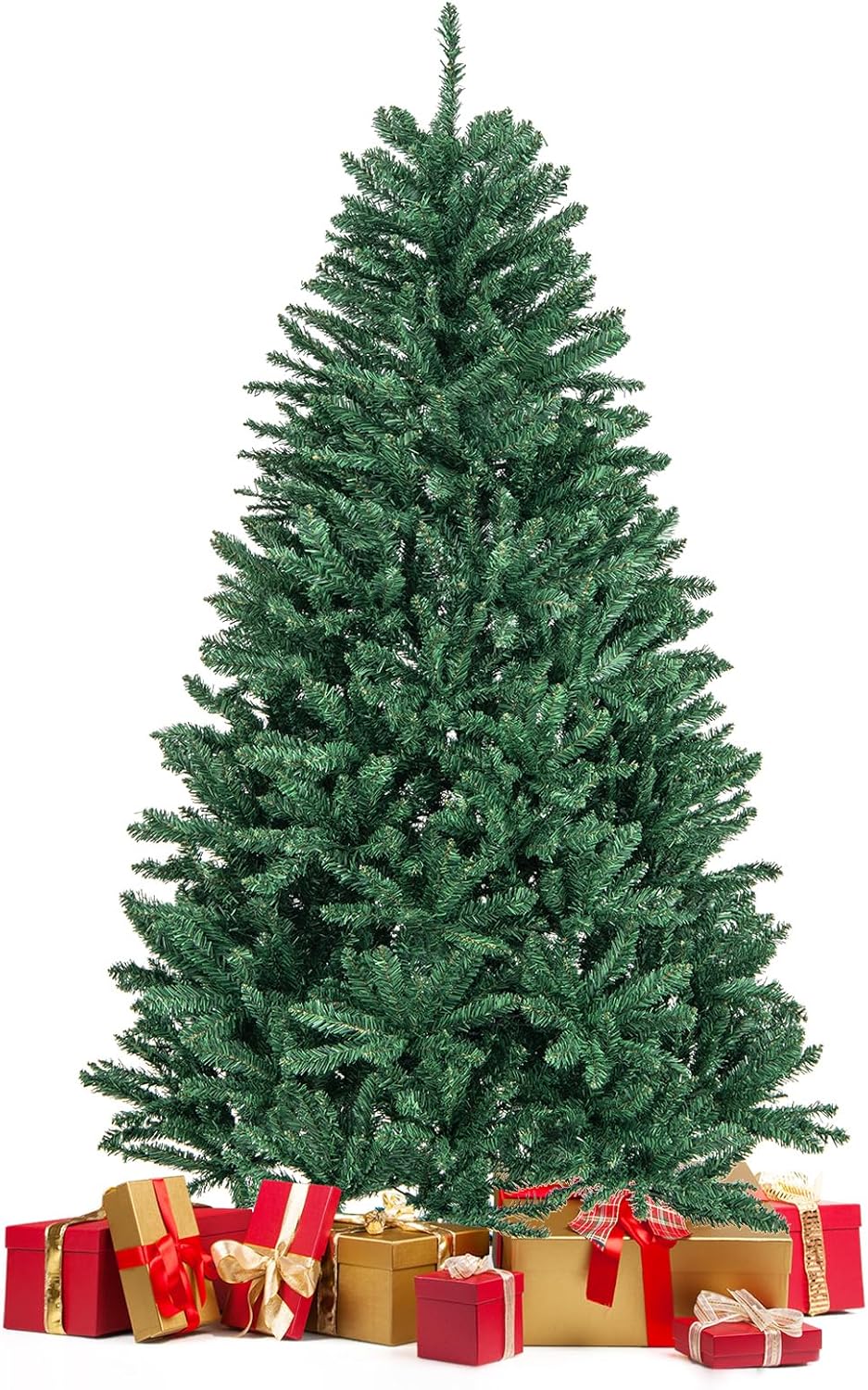 Sztuczna Choinka Bożonarodzeniowa 180 cm, Gałęzie z PVC, System Parasolowy, Dekoracja Świąteczna, do Zawieszenia Girlandy Świetlnej i Gwiazdy