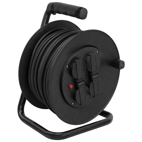 Silver Electronics Enrollacables 50 M Ip44 3G1,5 Mm² 4 Tomas Schuko 3500W Negro , Leroy Merlin