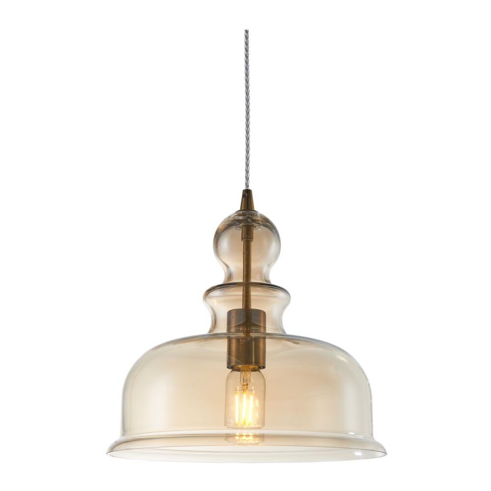 Lampa wisząca Tone brązowo-bursztynowy 1xE27x60W wym: 150 x 29,7 x 29,7 cm szkło Maytoni