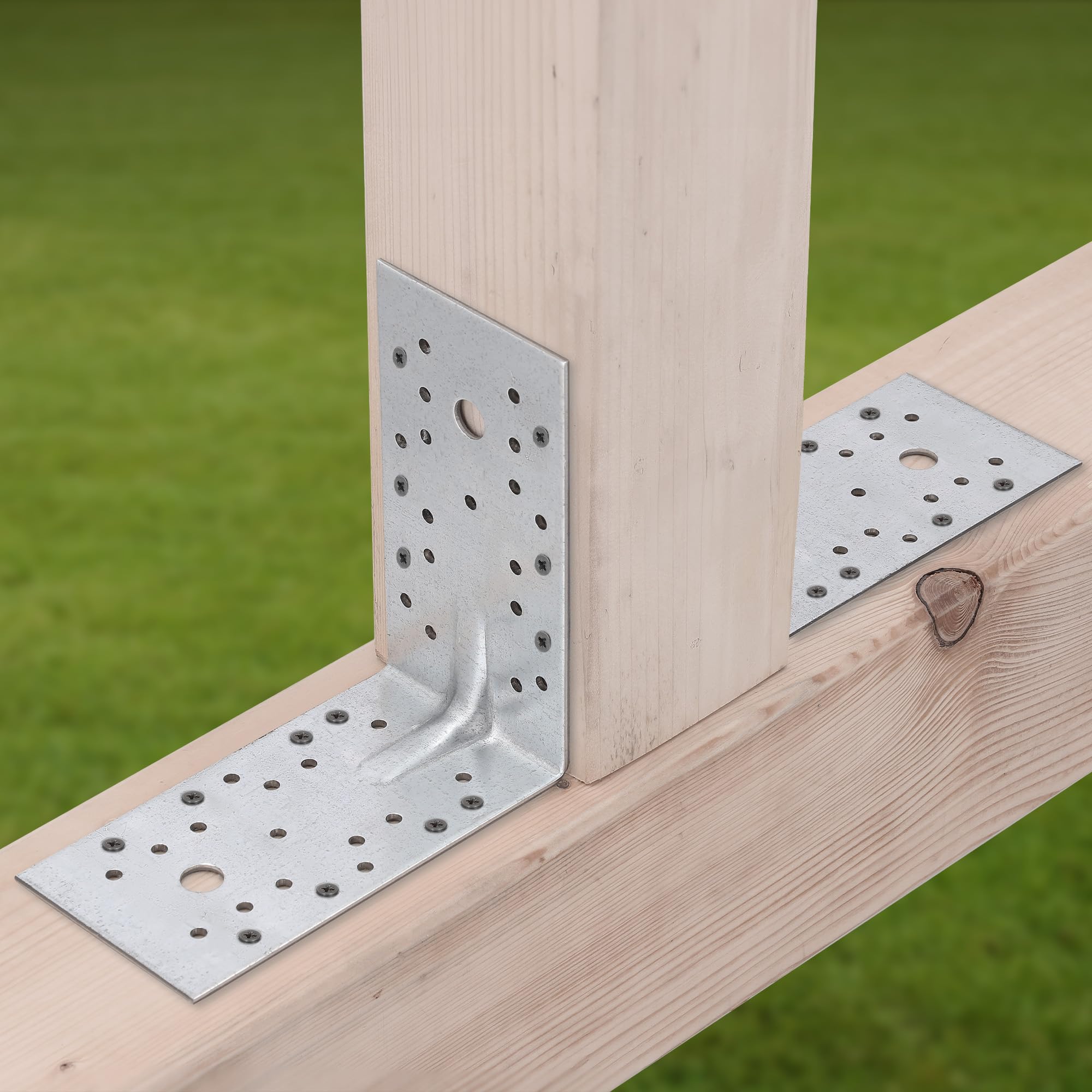 12 szt. Kątownik Ciesielski - Łącznik Budowlany - 150 x 150 x 80 mm - Stal ocynkowana - z Przetłoczeniem - Nierdzewny KOTARBAU - 6