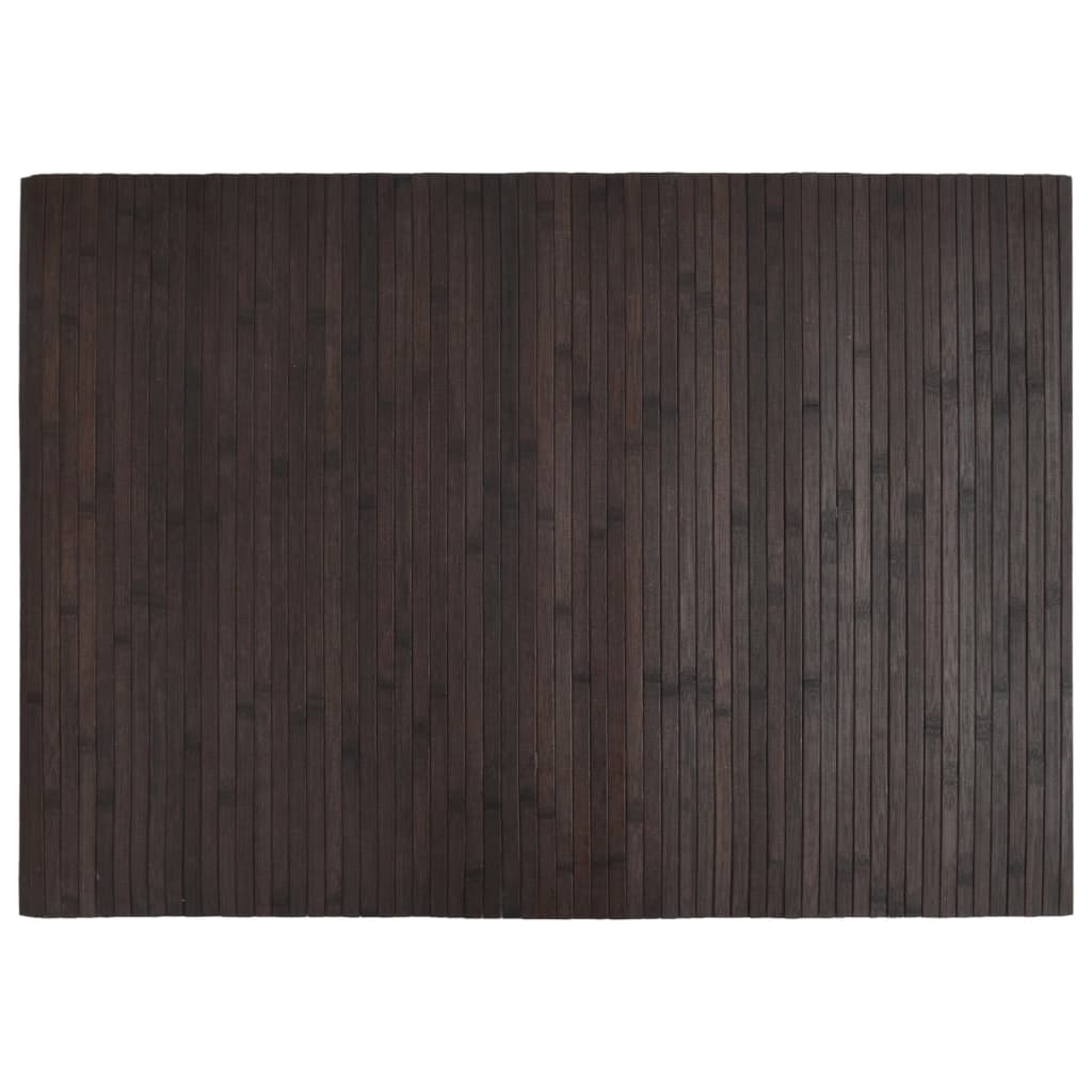 Tapis rectangulaire marron foncé 70x100 bambou - 2