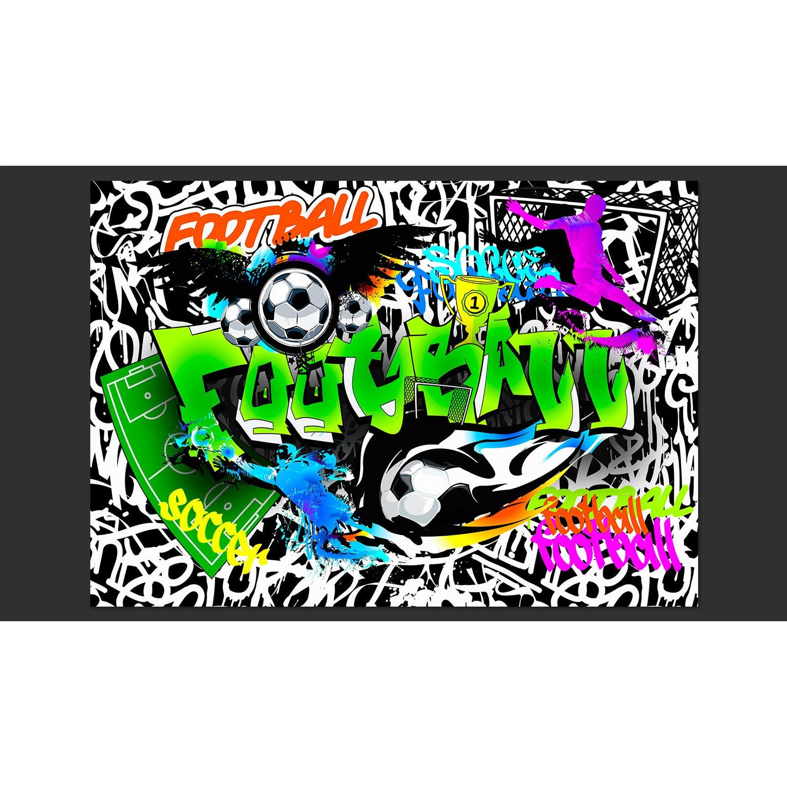 Papier peint graffitis de football - 350 x 245 cm - 2