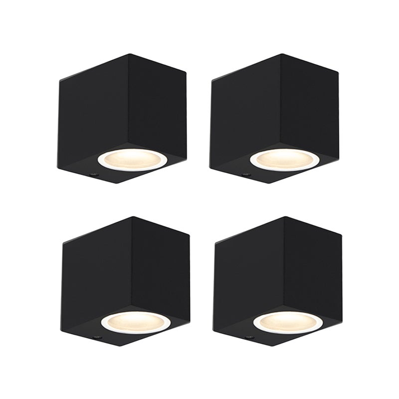 Zestaw 4 nowoczesnych lamp ściennych czarnych IP44 - Baleno
