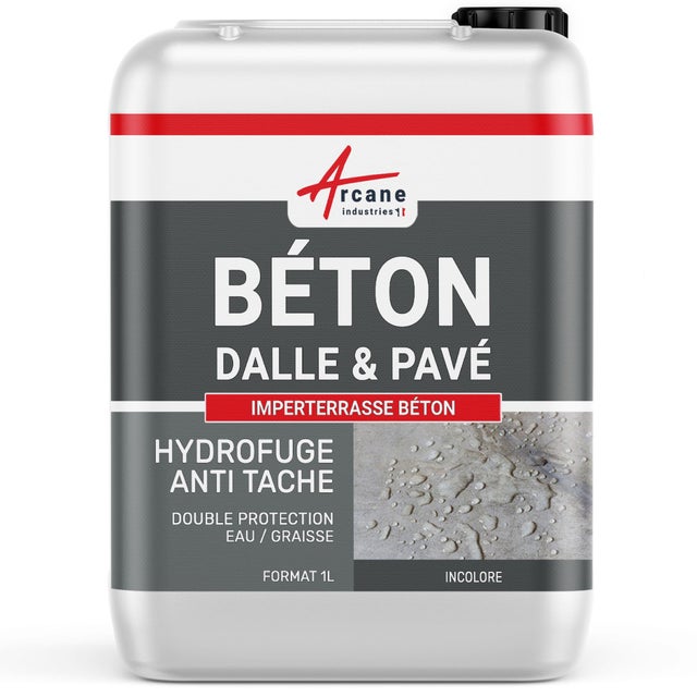 Hydrofuge Terrasse - Imperméabilisant Oléofuge Béton / Pierre - IMPERTERRASSE BETON - 1 L (jusqu'à 5m²) - ARCANE INDUSTRIES