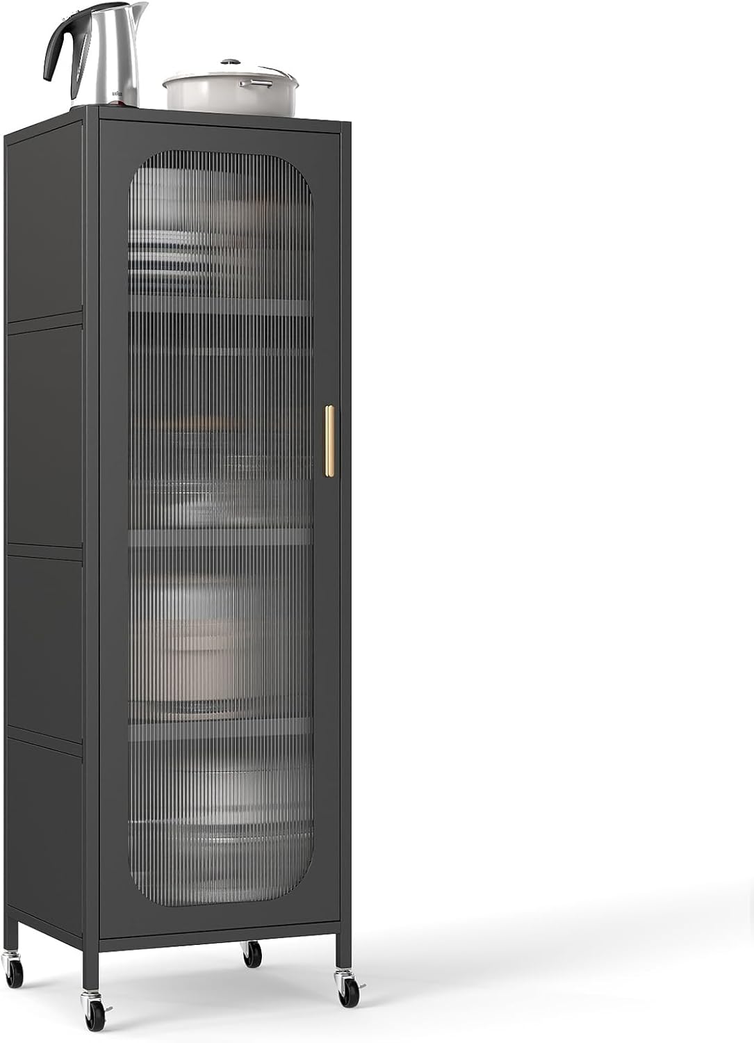 Szafka Kuchenna z 5 Poziomami, 4 Kółkami lub 4 Ślizgaczami, 45 x 40 x 141 cm, do Jadalni, Salonu