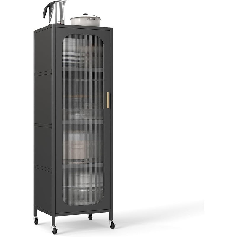 Szafka Kuchenna z 5 Poziomami, 4 Kółkami lub 4 Ślizgaczami, 45 x 40 x 141 cm, do Jadalni, Salonu