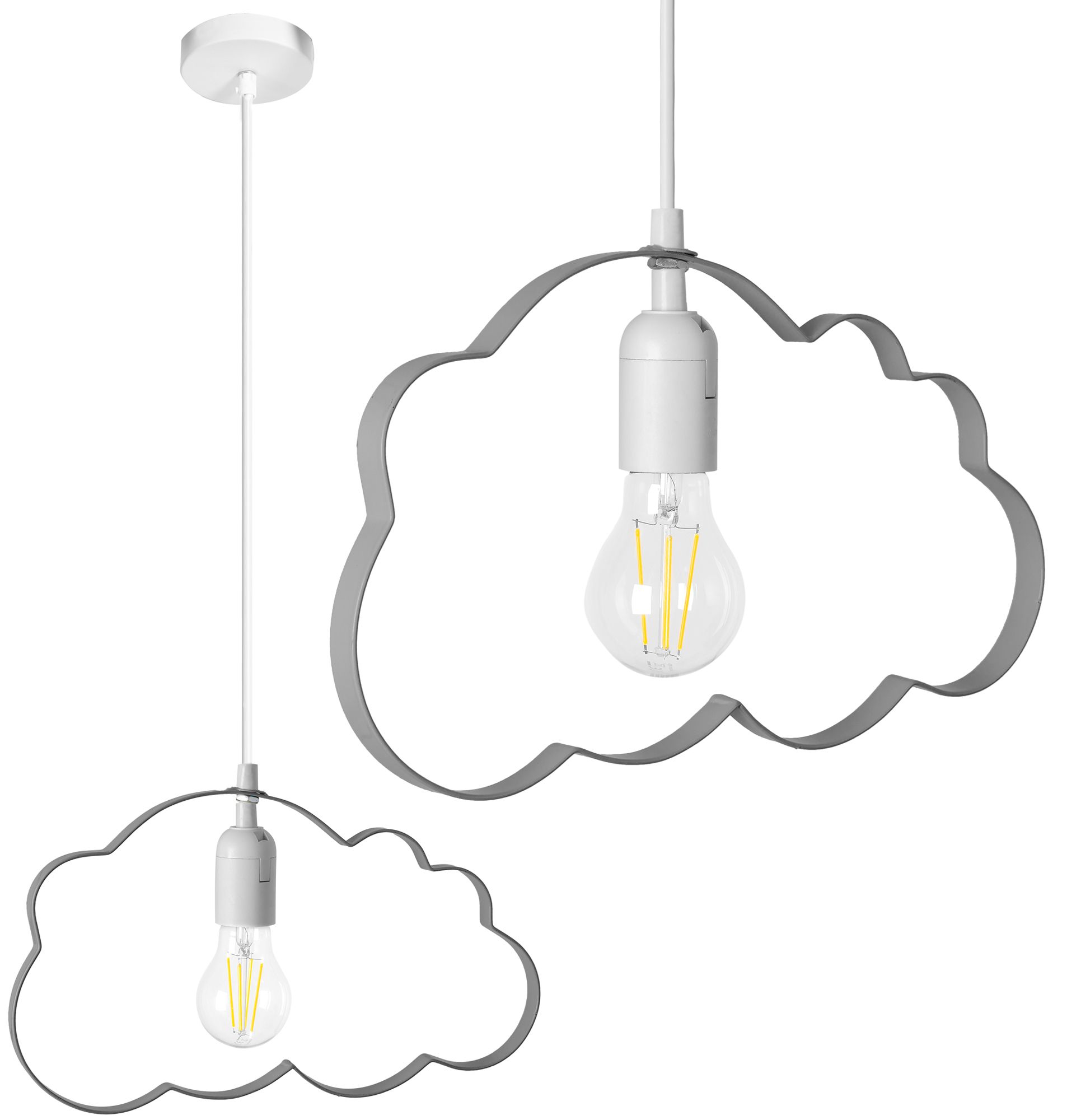 Lampa Sufitowa Wisząca Toolight Lh2077-2 Szary