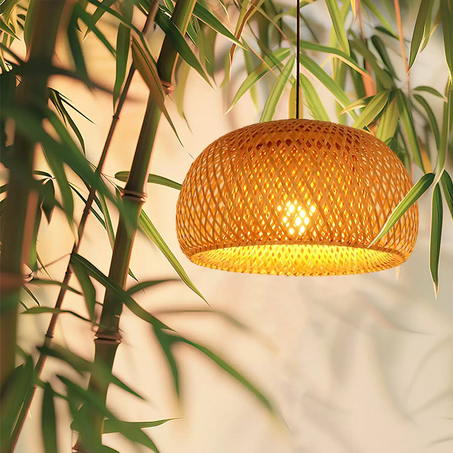 Lampada a sospensione retrò intrecciata in bambù intrecciata a mano bambù naturale e rattan regolabile in altezza E27 Camera da letto di campagna Illuminazione corridoio Lampadario Ristorante Bar,40CM Lampada a sospensione retrò intrecciata in bambù intrecciata a mano bambù naturale e rattan regolabile in altezza E27 Camera da letto di campagna Illuminazione corridoio Lampadario Ristorante Bar,40CM