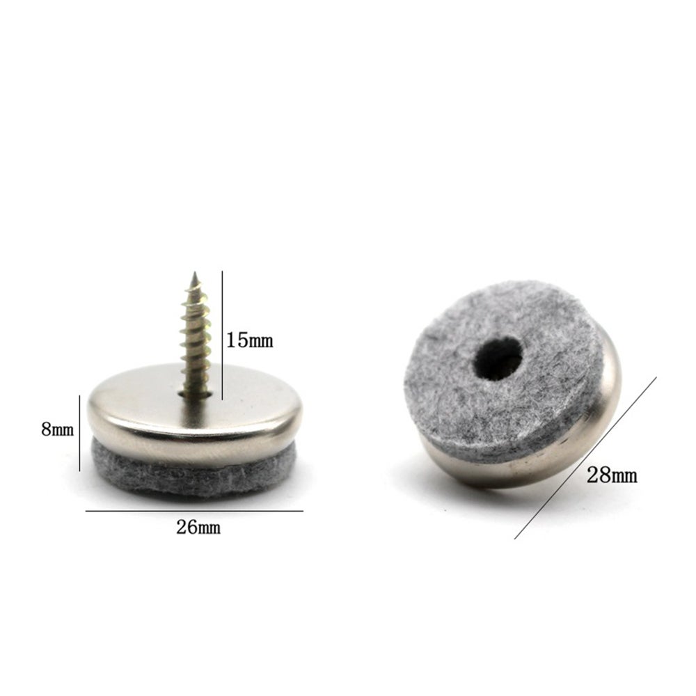 Podkładki pod meble - Opakowanie 32 podkładek pod krzesła o średnicy 28 mm. Podkładki filcowe o grubości 5 mm, chroniące nogi krzeseł. - 3