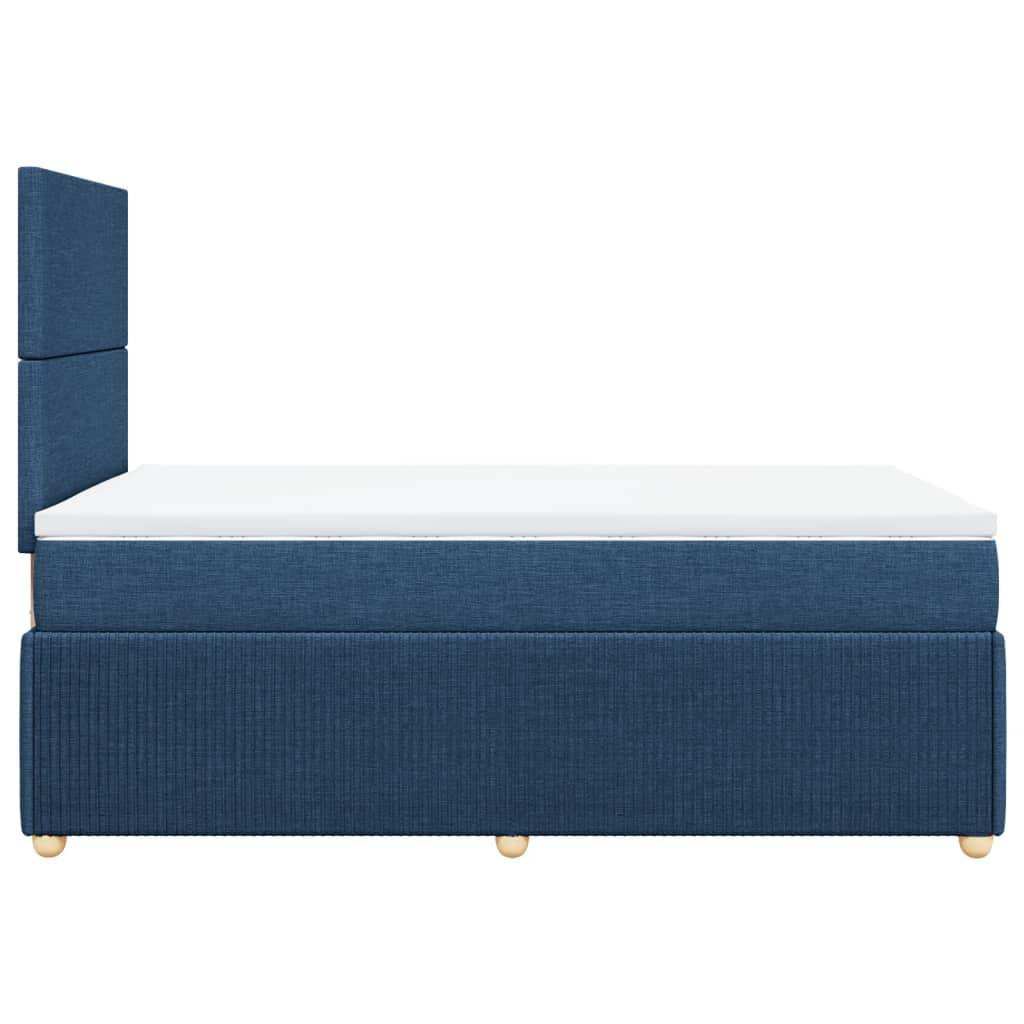 Maison Exclusive - Sommier à lattes de lit avec matelas Bleu 120x200 cm Tissu - 5