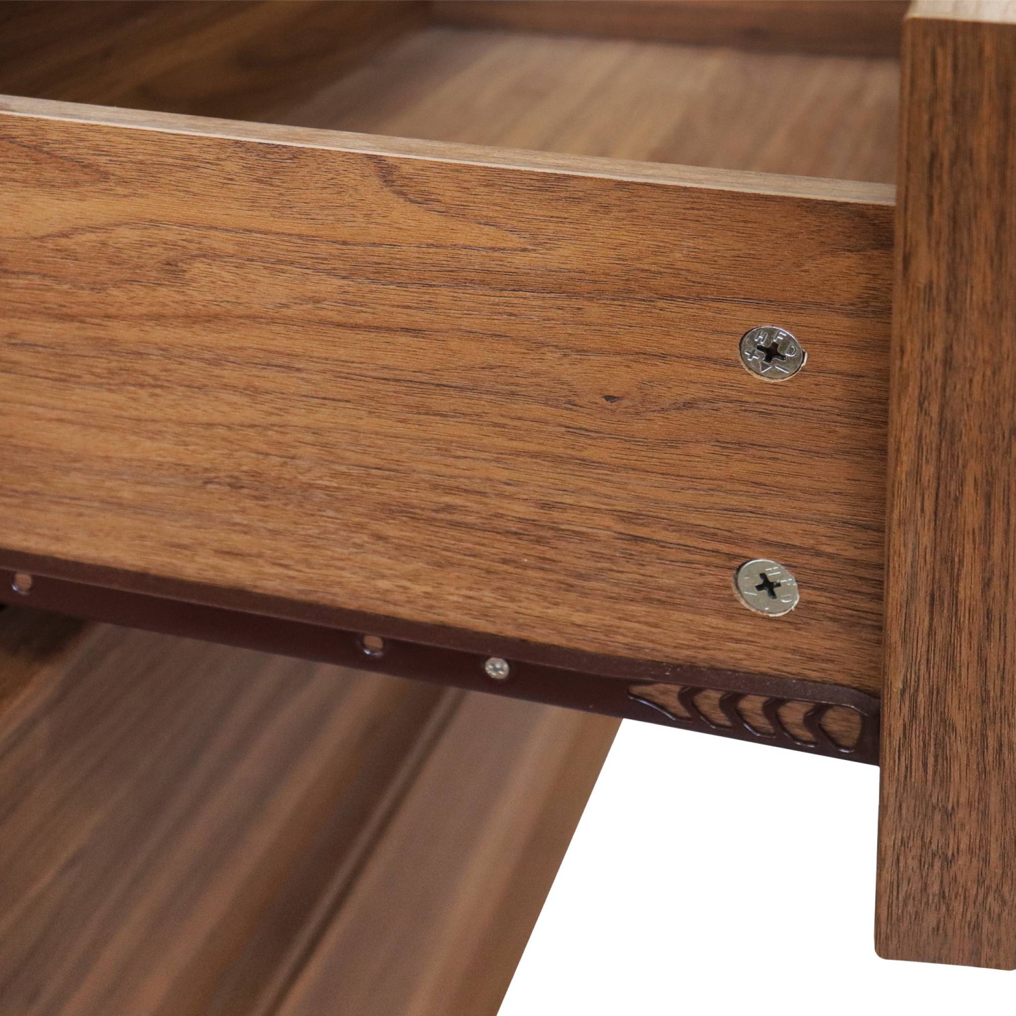 Commode de rangement effet bois 6 tiroirs noyer L 120 x P 43 x H 75cm - Kuba KUBA - 8