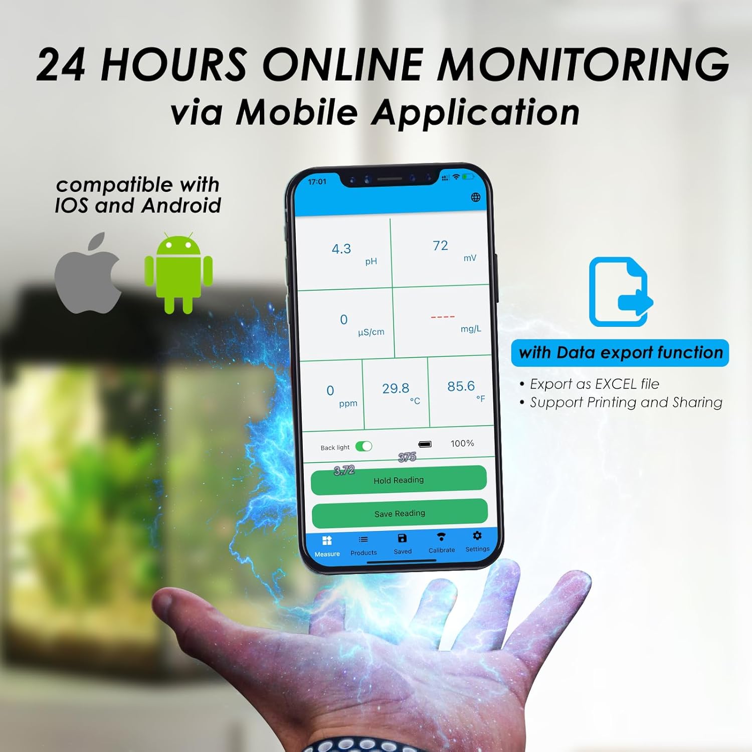 Testeur d'eau de Piscine Bluetooth 6-en-1 EC/Salinité/pH/ORP/Temperature/Chlore, Compteur Sans fil Flottant Intelligent de Surveillance de Piscine - 4