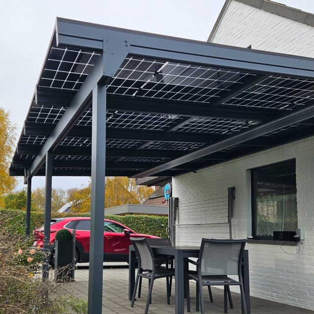 Pérgola solar fotovoltaica RODAS 5,733x3,492 M 10 paneles 4000W Gris antracita RAL 7016