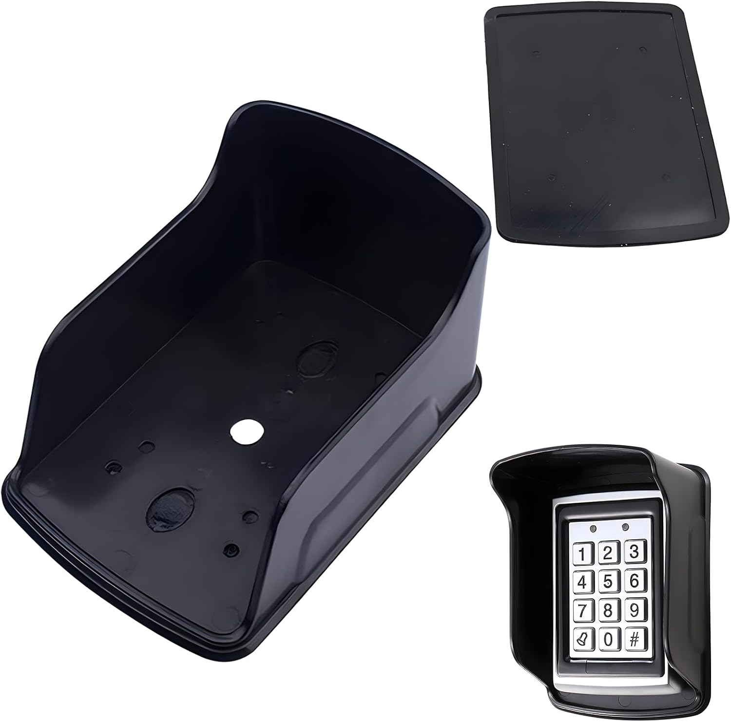 Copertura Antipioggia Impermeabile Per Lettori Di Impronte, Tastiere Access Control E Campanelli – ABS Nero, Dimensioni 150x105x90 Mm