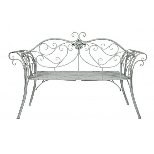 Banc De Jardin Métal Vert – Style Vintage, 2 Places, Fer – Meuble Extérieur