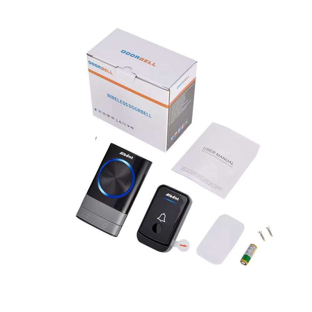 Sonnette sans fil, étanche IP44, 400 mètres, 52 mélodies et 4 niveaux de volume, kit de sonnette avec récepteur enfichable, indicateur LED bleu - 5
