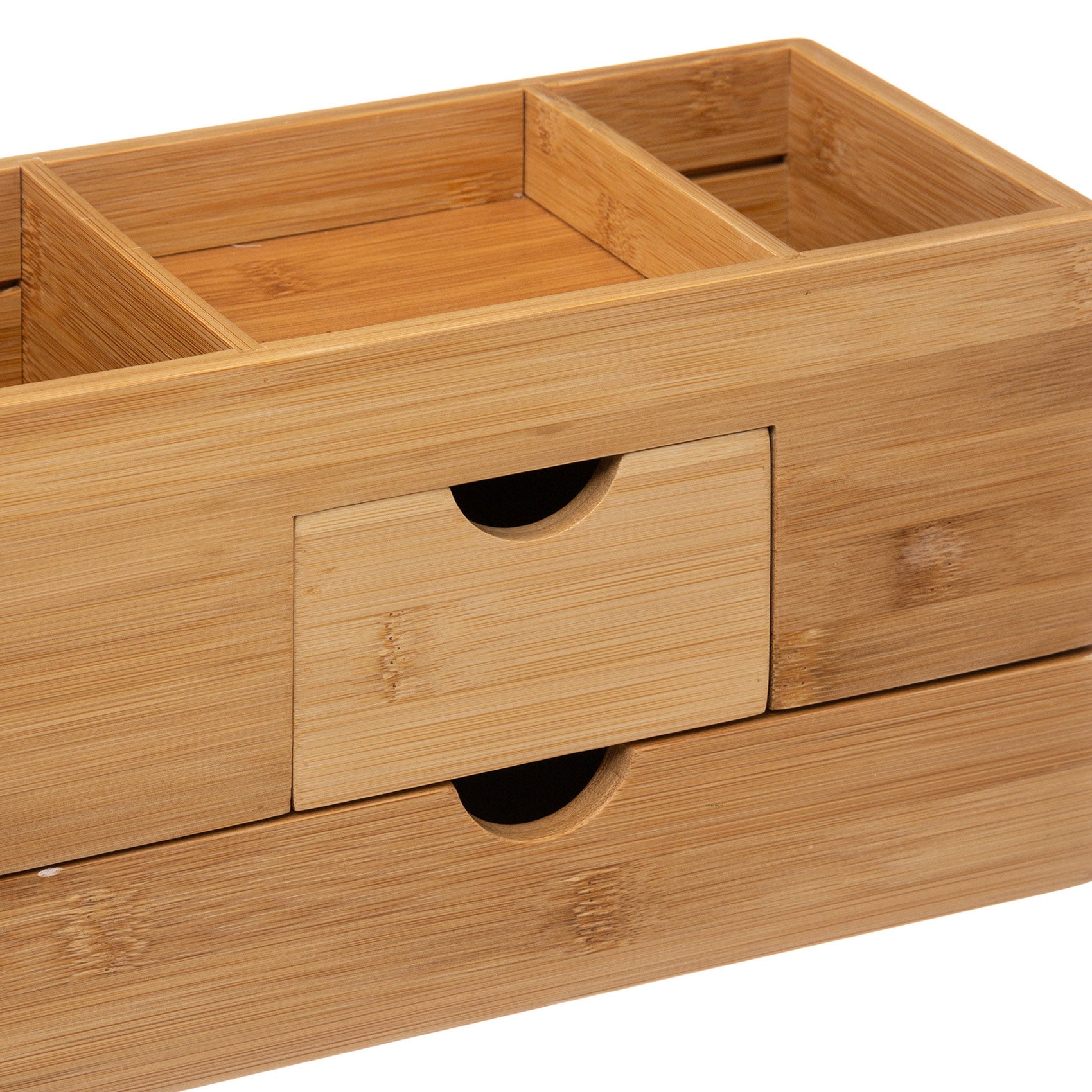 Organiseur 2 tiroirs/3 compartiements bambou - 5five - 6