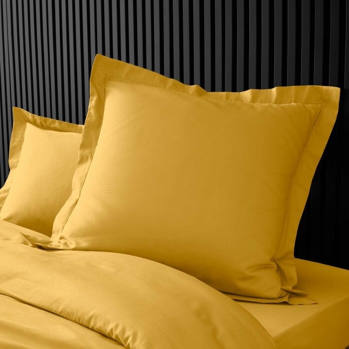 Taie d’oreiller 63 x 63 cm en percale Curry – Volant plat & point bourdon - 5