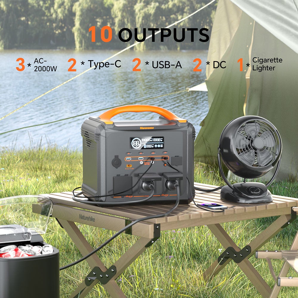 Station d'alimentation portable NEWSMY S1210 2000W - puissance de crête de 3000 W, charge rapide CA de 1300 W, générateur solaire MPPT - 6