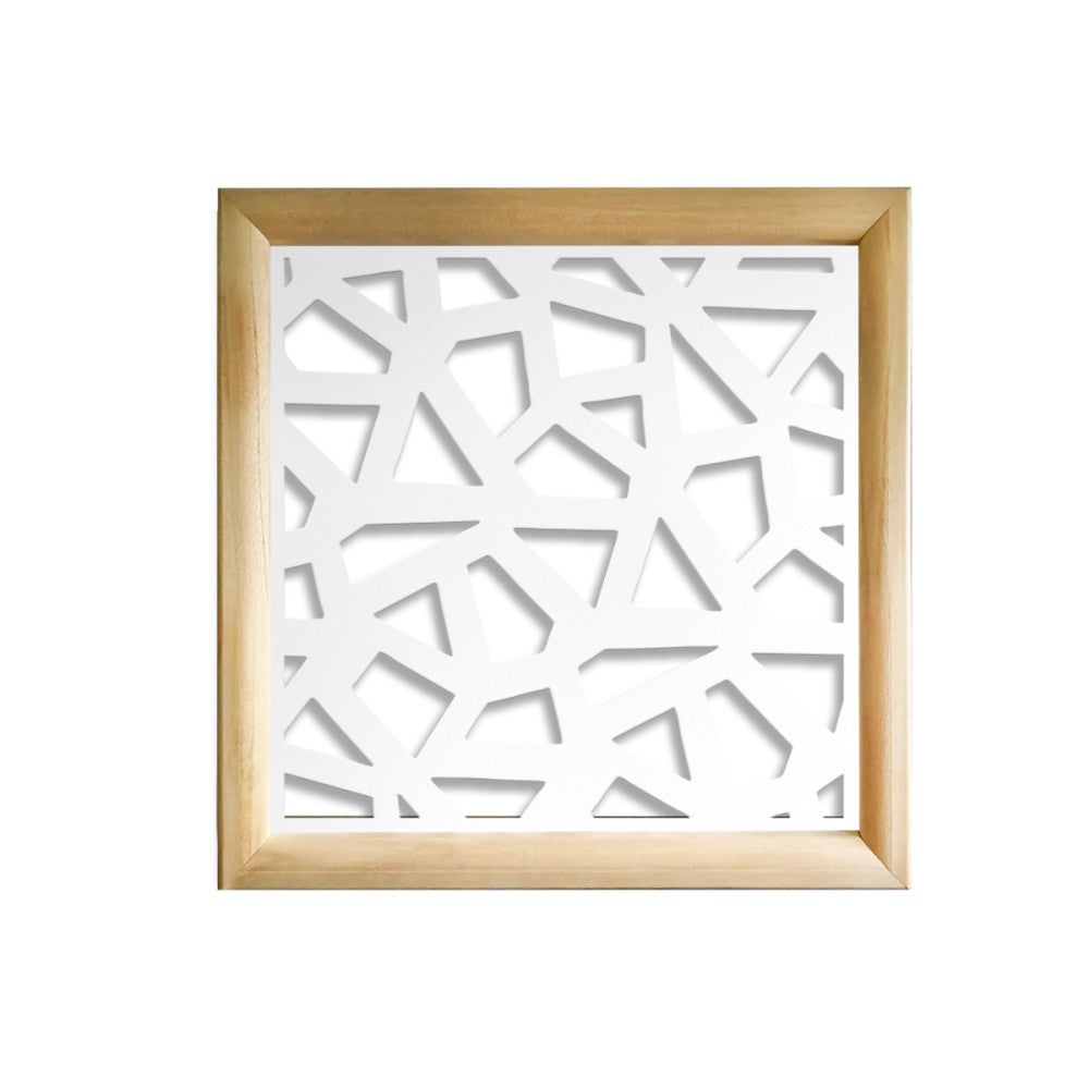 Segmentos - módulos decorativos cuadrados de madera y pvc - medida 48x48cm - espesor 47mm - color interior blanco
