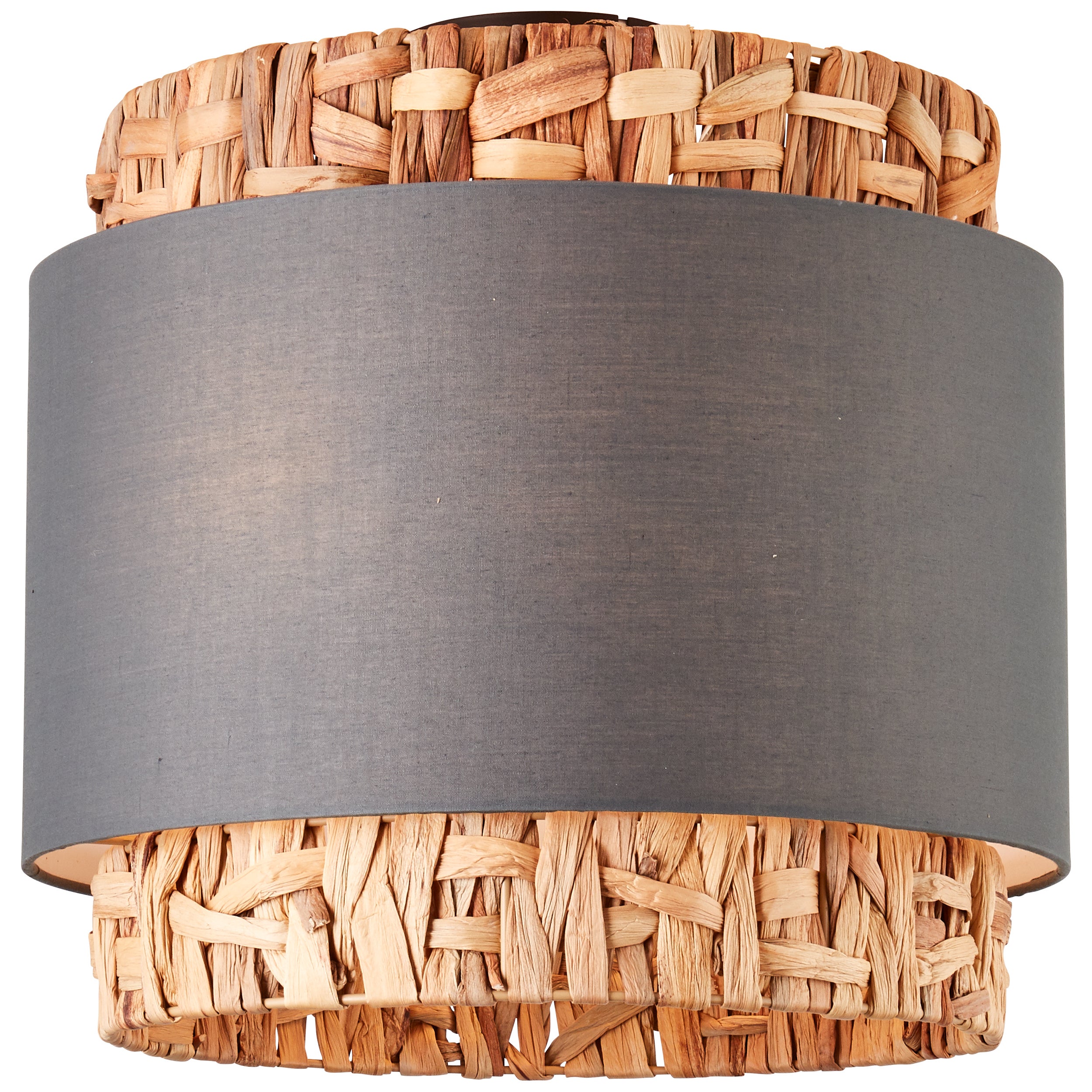 Brilliant Waterlilly lampa sufitowa 35cm szary/beżowy, tkanina/hiacynt wodny/metal, 2x A60, E27, 60 W