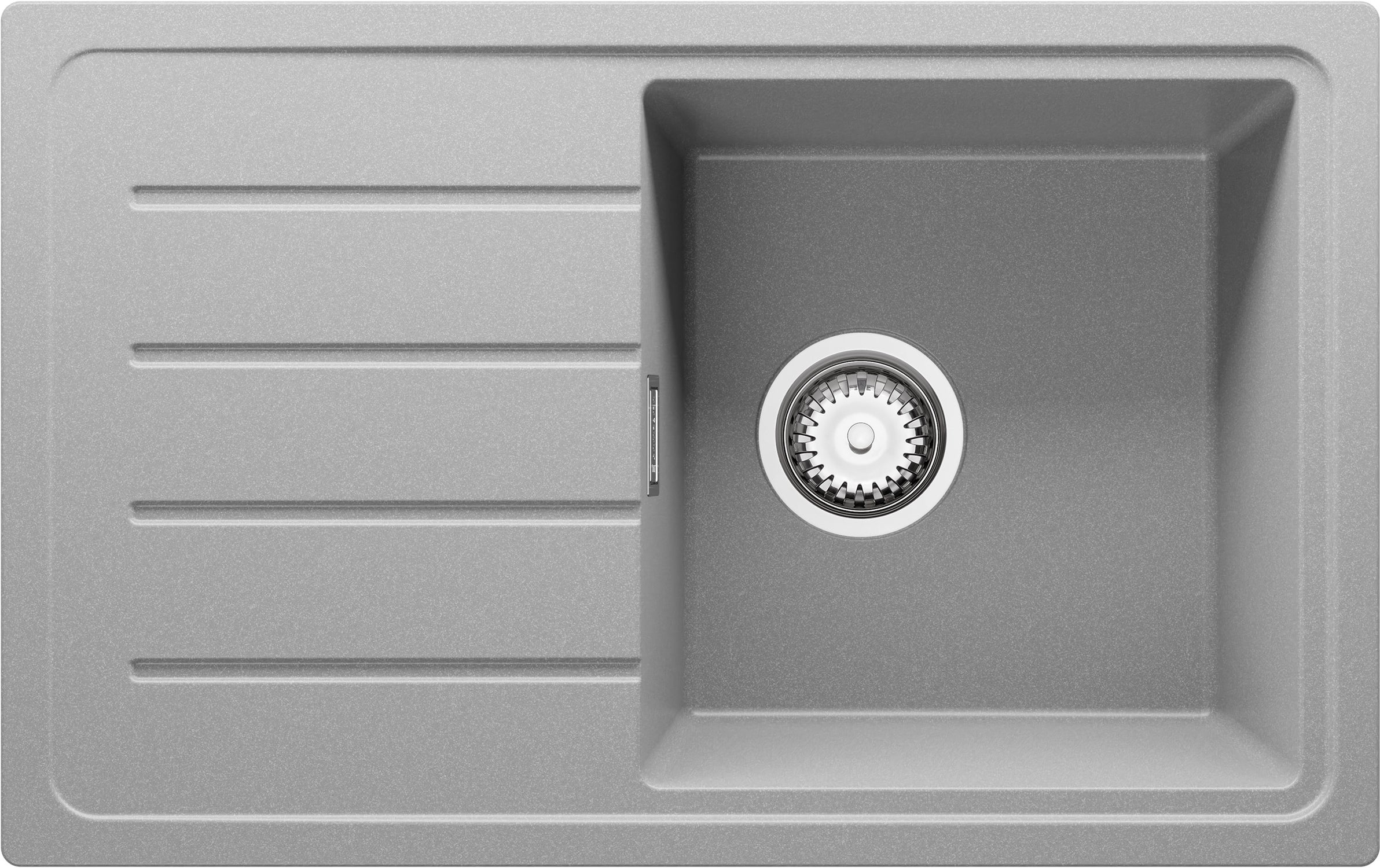Evier Cuisine en Granit Gris 70x44cm, Lavabo 1 bac + Kit de Vidage, Évier à Encastrer au meuble 45cm - Copenhague Easy PRIMAGRAN - 2