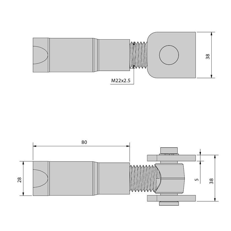 Gond à sceller avec chape à souder M22 - 150 kg - 2