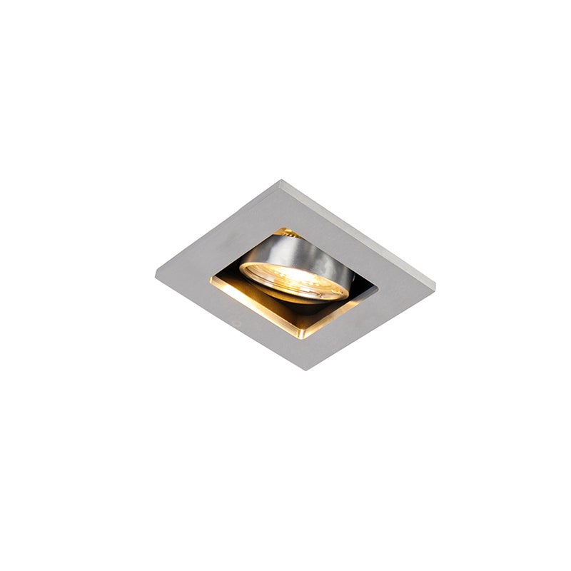 Qazqa reflektory wpuszczane inteligentny - Qure - aluminium, gu10, żarówkami LED 4.7w, 2700k - 6000k, ściemnialny, 10cm