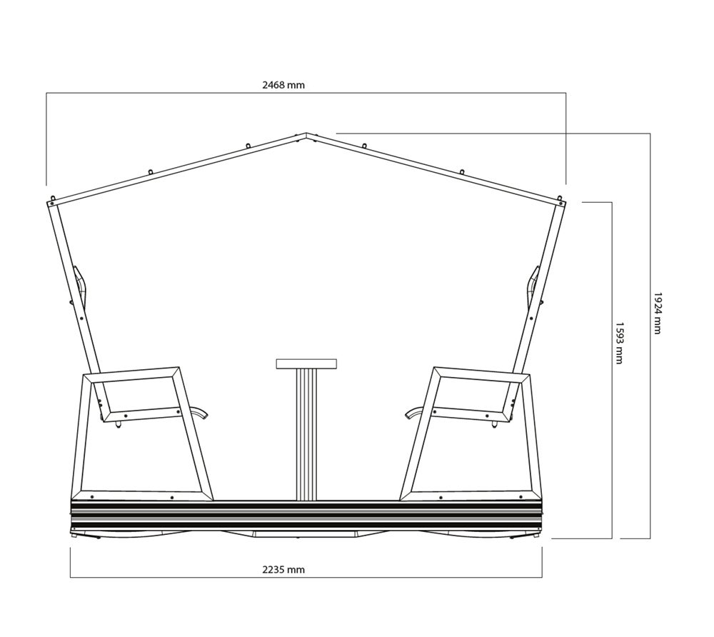 Sojag Aluminium Balançoire de jardin Carleton | pour 4 personnes | Noir | 223x112x192 cm - 7